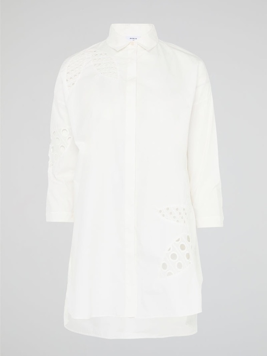 Akris Punto Dresses & Skirts - Akris Punto White Eyelet Shirt Dress Size 12
